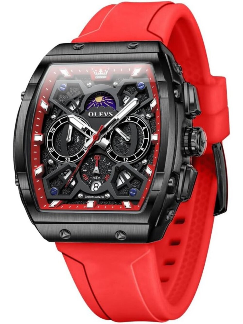 Luxury Men's Square Skeleton Chronograph Watch - Casual & Stylish Timepiece